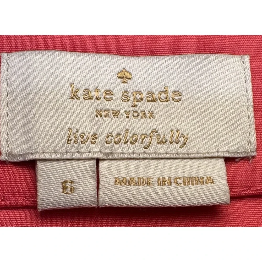 KATE SPADE Peplum Popover Top Women's 6 Sleeveless Pink Side Zip Back Buttons